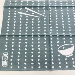 画像2: 越後手ぬぐい本舗　米粒ならべ　グレー（注染）