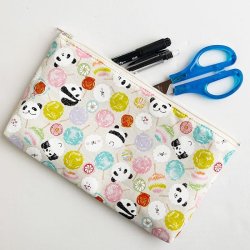 画像4: 平ポーチ　大　パンダ　ねこ　軽くて便利