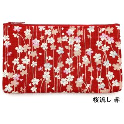画像8: ポーチ 小物入れ 大きめ おしゃれ コスメ 和柄 化粧ポーチ 花 財布 代わり 桜 マチ かわいい 化粧品 女性 平ポーチ ギフト プレゼント 和 和雑貨 トラベル 旅行 整理 収納 軽量 メイクポーチ コスメ 薄い 使いやすい マスク 入れ マチあり