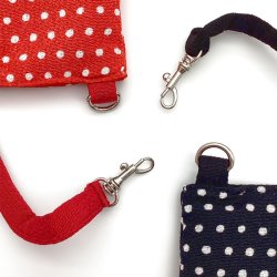 画像3: ポーチ スマホ デジカメ 約14.5×9.5cm ケース メンズ レディース 小さめ 小物入れ 夢二 ちりめん 水玉 黒 | 和柄,プレゼント,ギフト