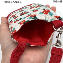 画像4: ポーチ スマホ デジカメ 約14.5×9.5cm ケース メンズ レディース 小さめ 小物入れ 夢二 ちりめん 水玉 黒 | 和柄,プレゼント,ギフト