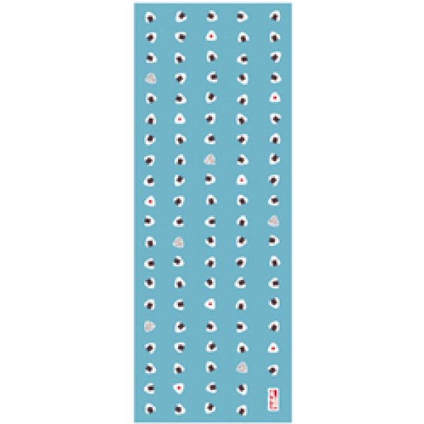 画像1: 越後手拭い本舗　おにぎり並べ（捺染） (1)