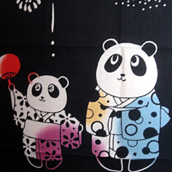 画像2: 日本手ぬぐい本舗 パンダ花火(注染) (2)