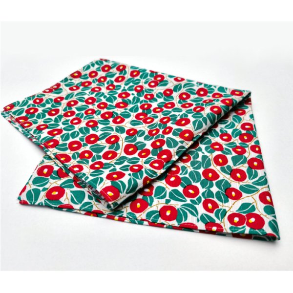 画像5: 竹久夢二/椿柄のシャンタンチーフ (5)