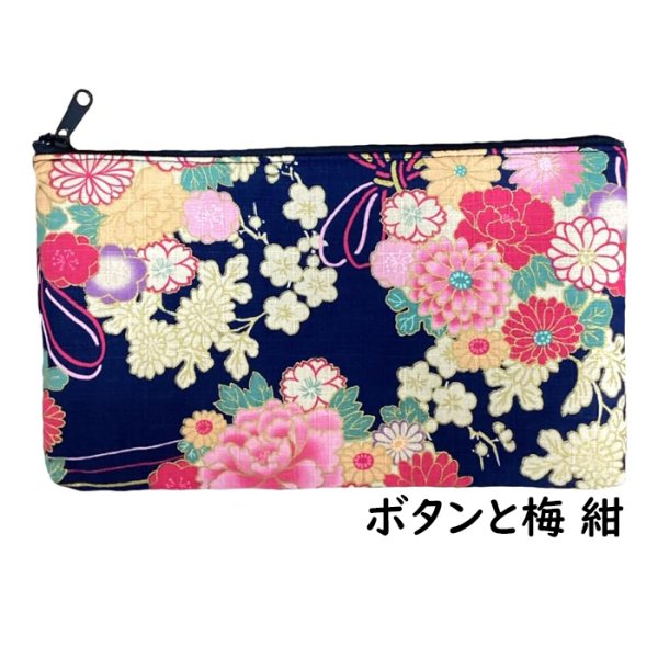 画像5: ポーチ 小物入れ 大きめ おしゃれ コスメ 和柄 化粧ポーチ 花 財布 代わり 桜 マチ かわいい 化粧品 女性 平ポーチ ギフト プレゼント 和 和雑貨 トラベル 旅行 整理 収納 軽量 メイクポーチ コスメ 薄い 使いやすい マスク 入れ マチあり (5)