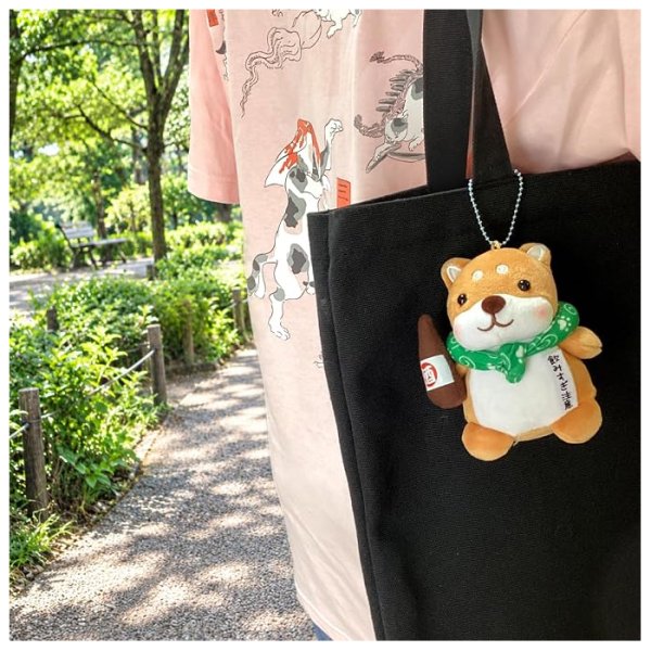 画像7: キーホルダー キーチェーン 全長 約16.5×10cm 柴犬 ボールチェーン ふえ入り マスコット 旅 しばいぬ 飲みすぎ注意   (7)